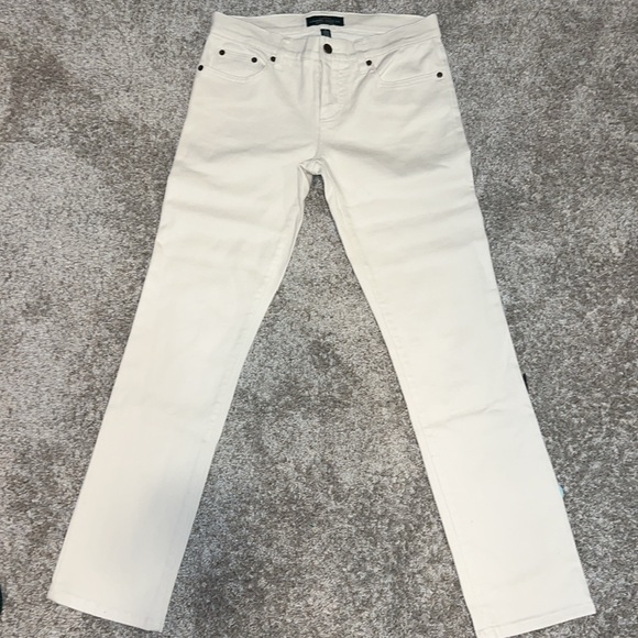 LRL Lauren Ralph Lauren Modern Straight Ankle Beige ivory jeans size 4 - Picture 2 of 7
